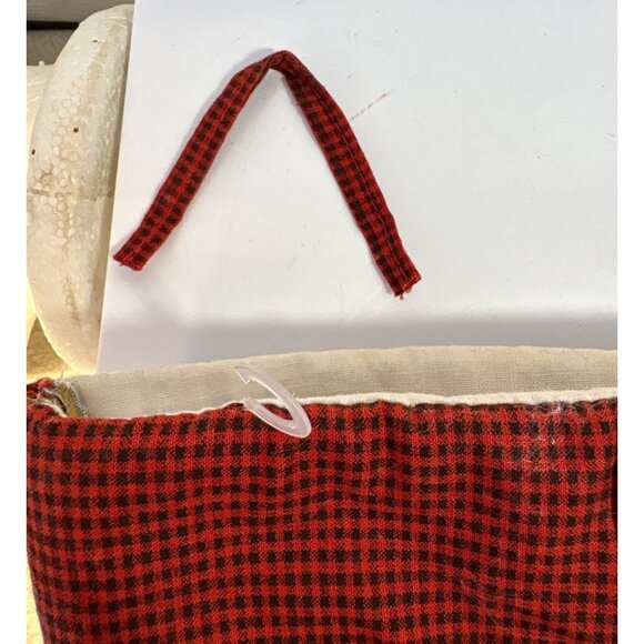 Cambridge Christmas Stocking Santa Reindeer Applique Quilted  Cotton Gingham 17" - Picture 6 of 6